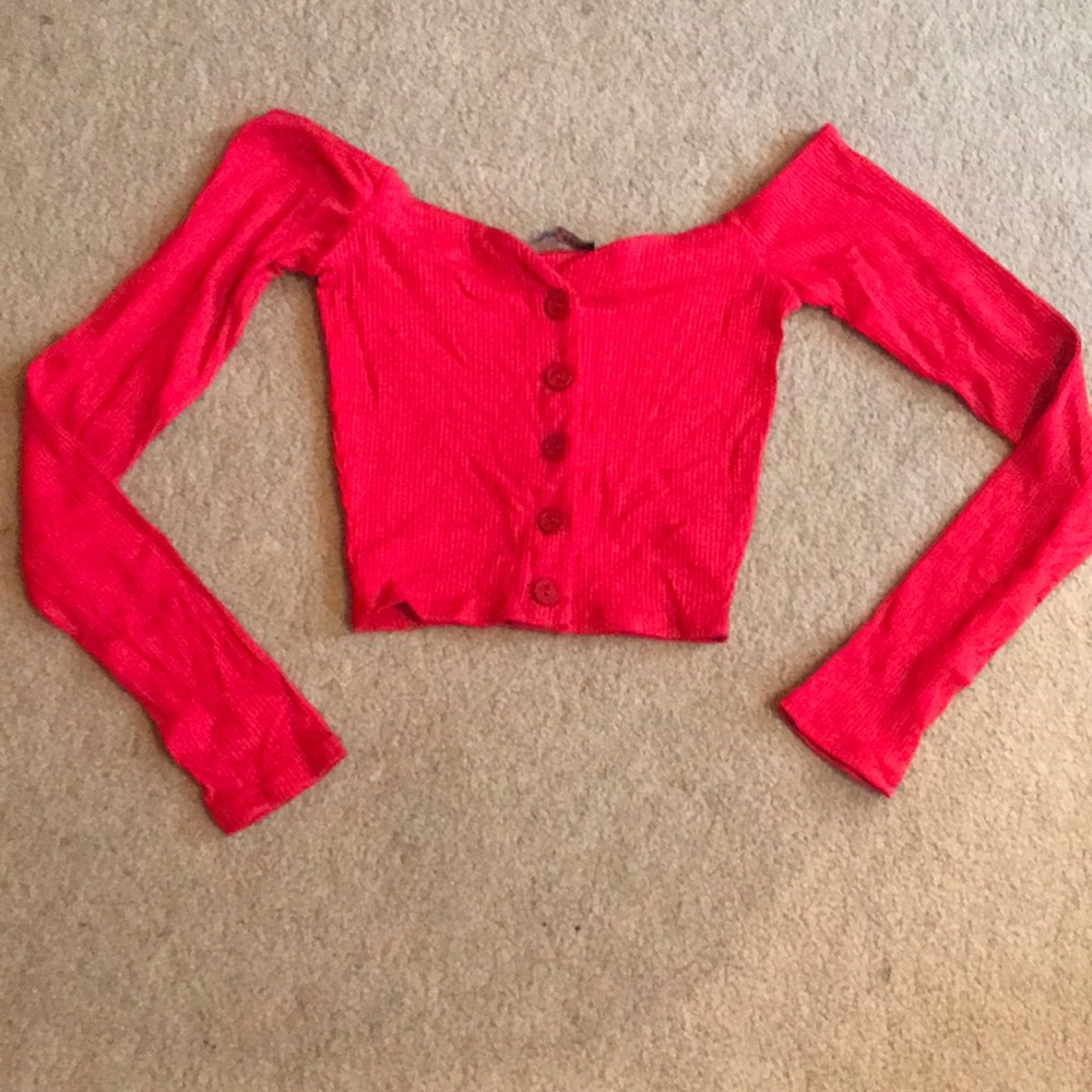 Fashion nova button up crop top
